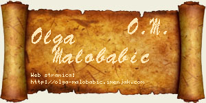 Olga Malobabić vizit kartica